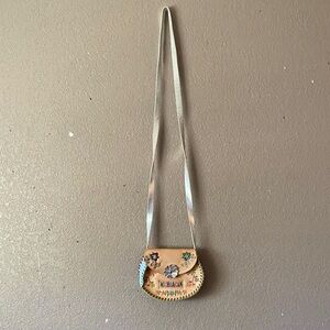 Handcrafted Floral Mini Bag - Tan